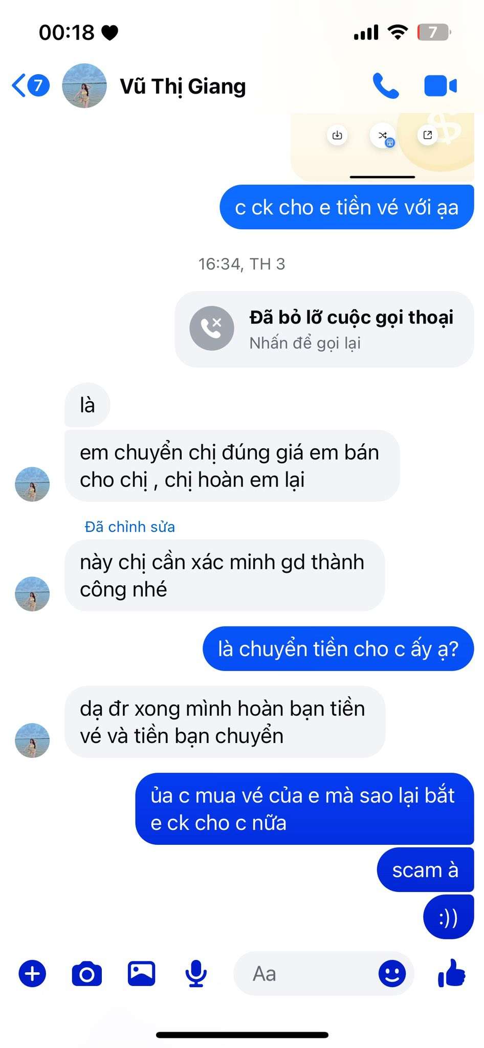 6956528576403 Vu Thi Giang VP BANK bị cảnh báo lừa đảo scam
