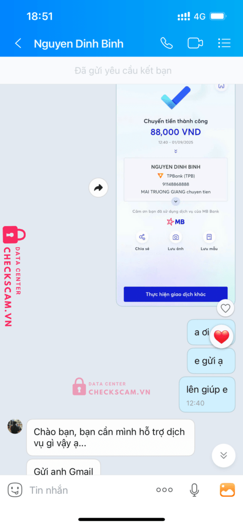91148868888 Nguyen Dinh Binh TP BANK bị cảnh báo lừa đảo scam
