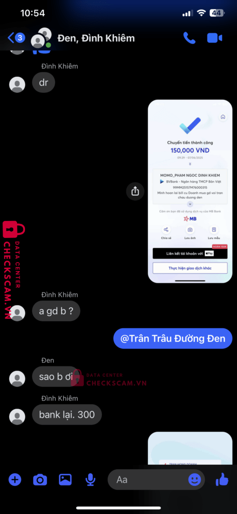 99MM25157M76000315 Pham Ngoc Dinh Khiem BV BANK bị cảnh báo lừa đảo scam