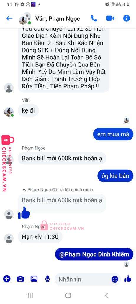 99MM25159M43000226 Pham Ngoc Dinh Khiem BV BANK bị cảnh báo lừa đảo scam