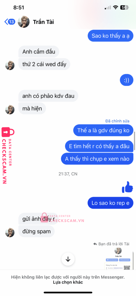 01361111319999 Tran Duc Tai MB bị cảnh báo lừa đảo scam