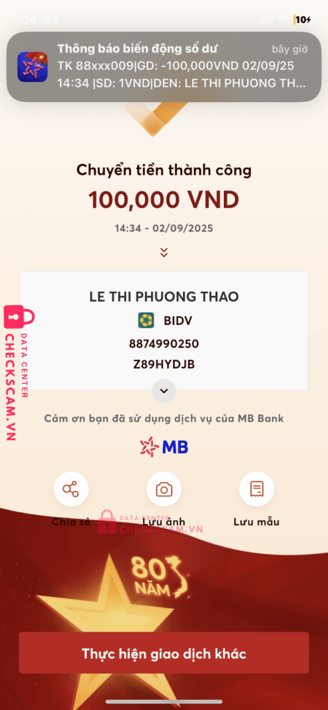 0375857575 Nguyen Thi Dung MB bị cảnh báo lừa đảo scam