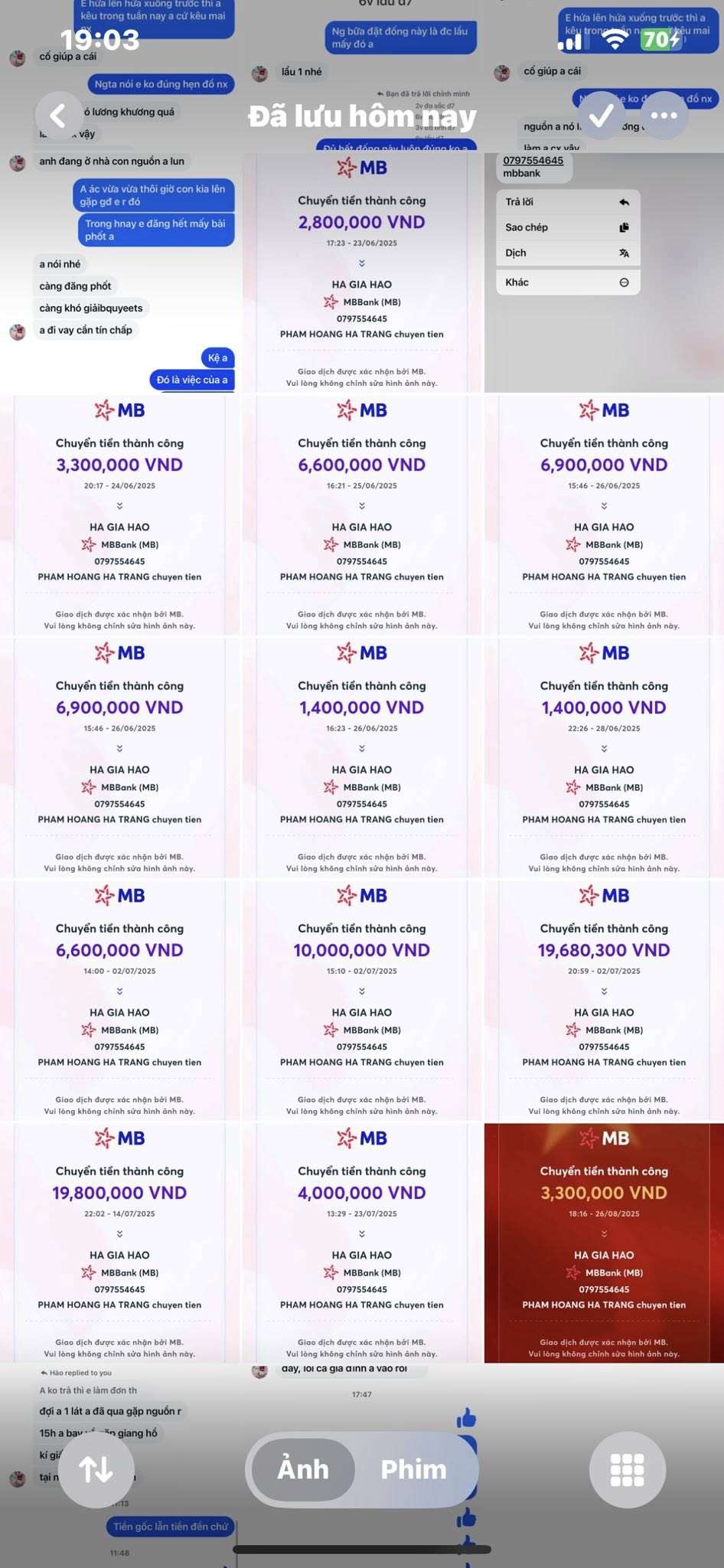 0797554645 Ha Gia Hao MB bị cảnh báo lừa đảo scam