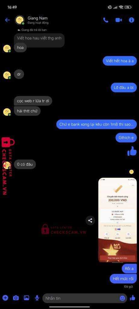 0798004660 Le Quoc Huy VP BANK bị cảnh báo lừa đảo scam