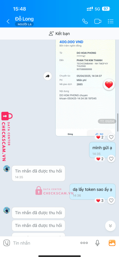 807088889999 Phan Thi Kim Thanh Techcombank bị cảnh báo lừa đảo scam