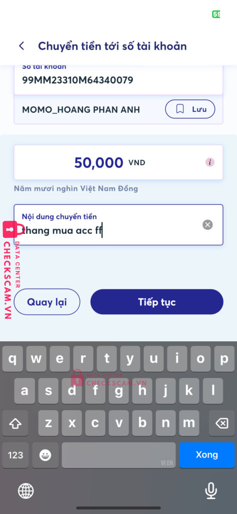 99MM23310M64340079 Hoang Phan Anh BV BANK bị cảnh báo lừa đảo scam
