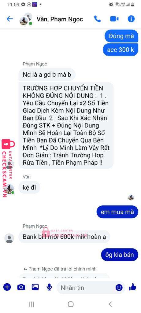 99MM25159M43000226 Pham Ngoc Dinh Khiem BV BANK bị cảnh báo lừa đảo scam
