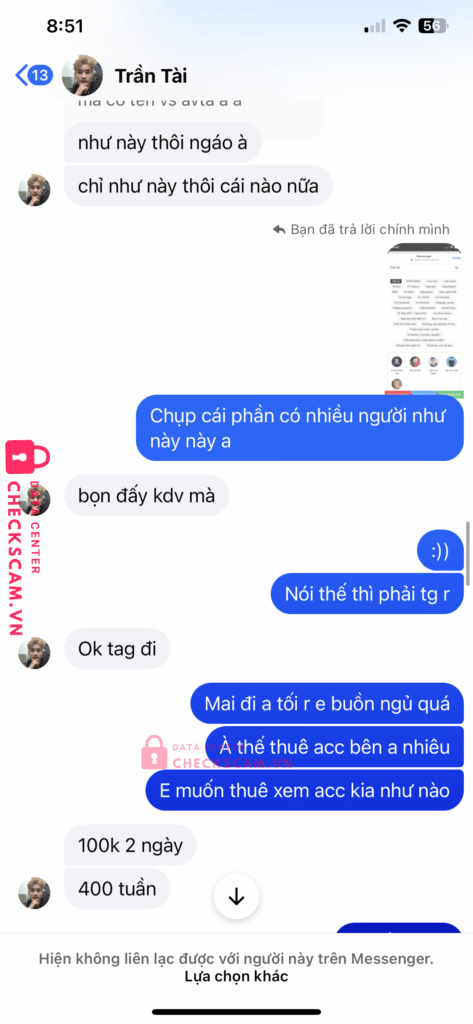 01361111319999 Tran Duc Tai MB bị cảnh báo lừa đảo scam
