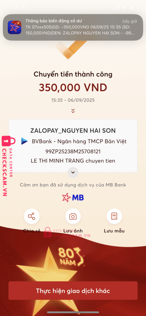 0931256021 Nguyen Hai Son Zalo Pay bị cảnh báo lừa đảo scam