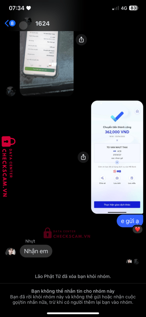 1054607906 To Van Nhut Thai VCB bị cảnh báo lừa đảo scam