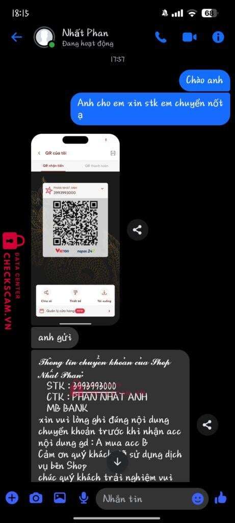 3993993000 Phan Nhat Anh MB bị cảnh báo lừa đảo scam