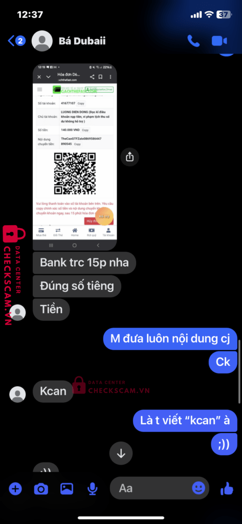 41677107 Luong Dien Dong ACB bị cảnh báo lừa đảo scam
