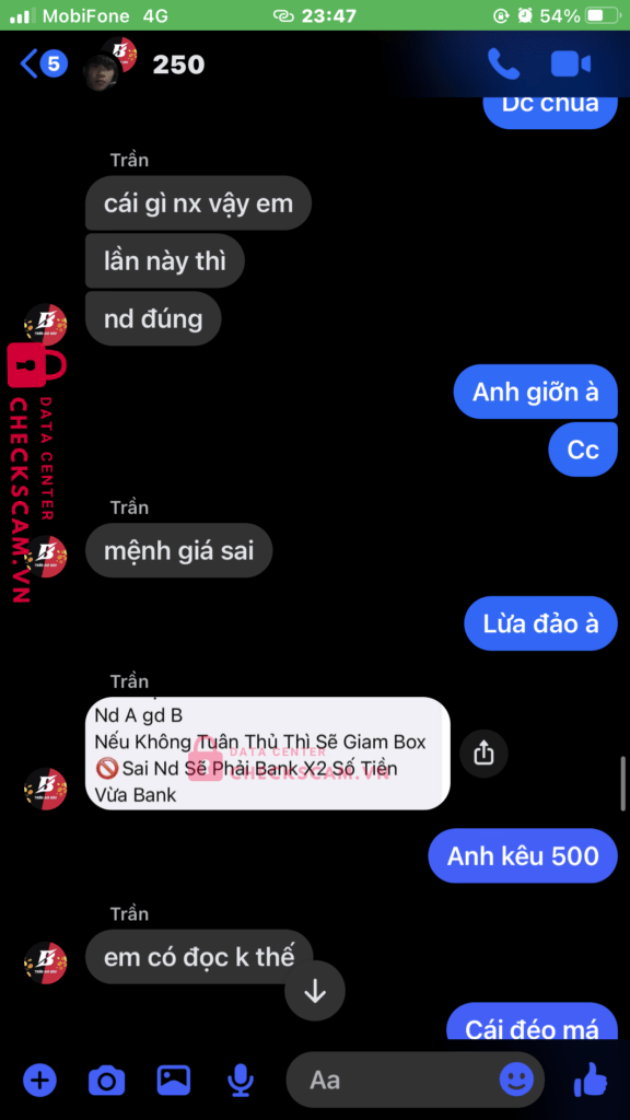 822919486 Tran Gia Bao MB bị cảnh báo lừa đảo scam