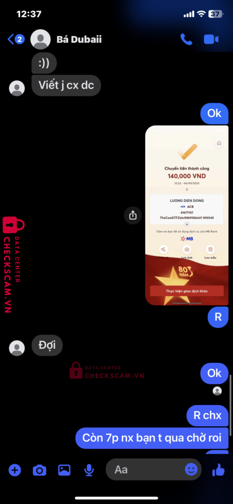 41677107 Luong Dien Dong ACB bị cảnh báo lừa đảo scam