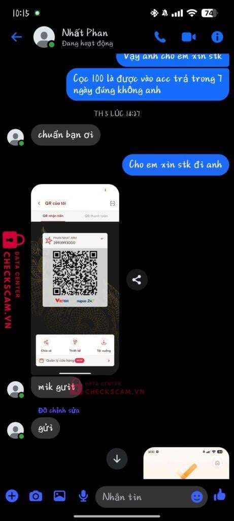 3993993000 Phan Nhat Anh MB bị cảnh báo lừa đảo scam