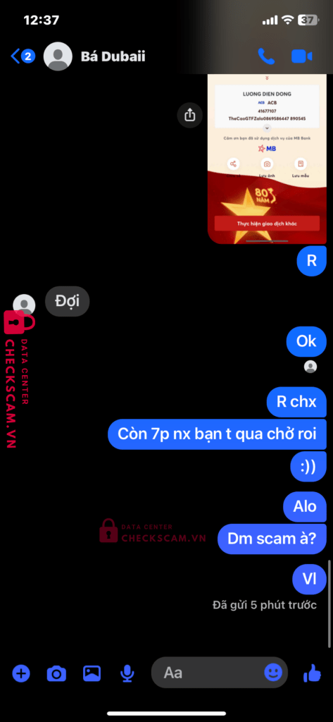 41677107 Luong Dien Dong ACB bị cảnh báo lừa đảo scam
