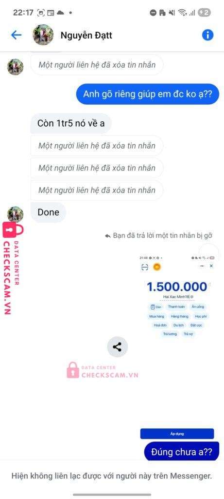 9345536584 Nguyen Quoc Dat VCB bị cảnh báo lừa đảo scam