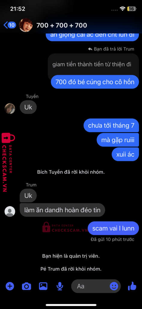 99MM25236M07000090 Tran Ngoc Bich Tuyen BV BANK bị cảnh báo lừa đảo scam